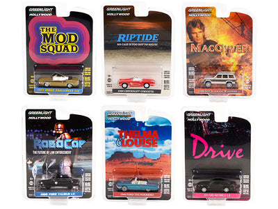 "Hollywood Series" Set of 6 pieces Release 34 1/64 Diecast Model Cars by Greenlight