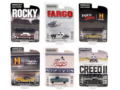 "Hollywood Series" Set of 6 pieces Release 35 1/64 Diecast Model Cars by Greenlight