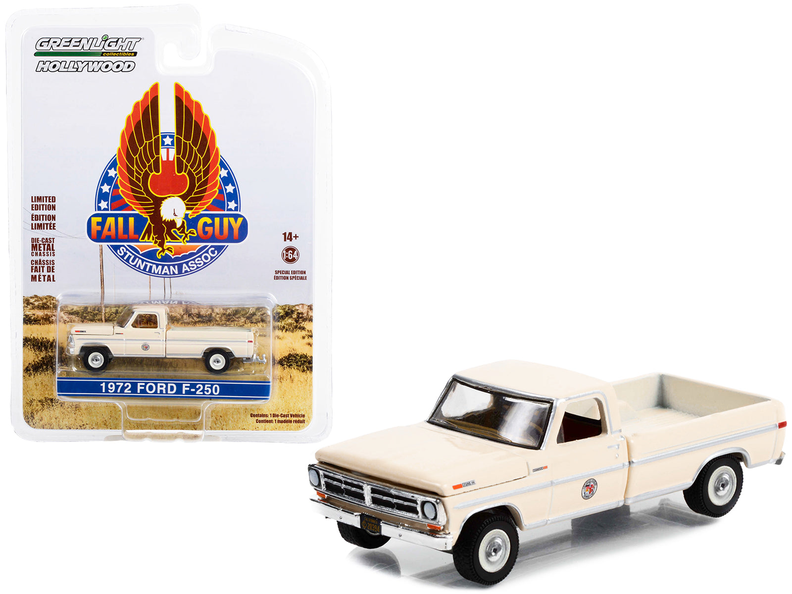 1972 Ford F-250 Pickup Truck Cream "Camper Special" "Fall Guy Stuntman Association" Hollywood Special Edition 1/64 Diecast Model Car by Greenlight