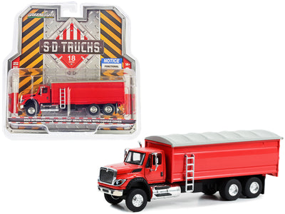 2022 International WorkStar Grain Truck with Canvas Cover Red "S.D. Trucks" Series 18 1/64 Diecast Model Car by Greenlight