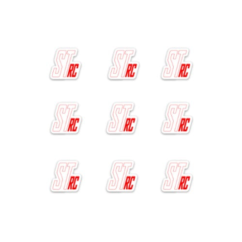 SpeedTek RC 1" x 1" Die Cut Stickers (9) (White)