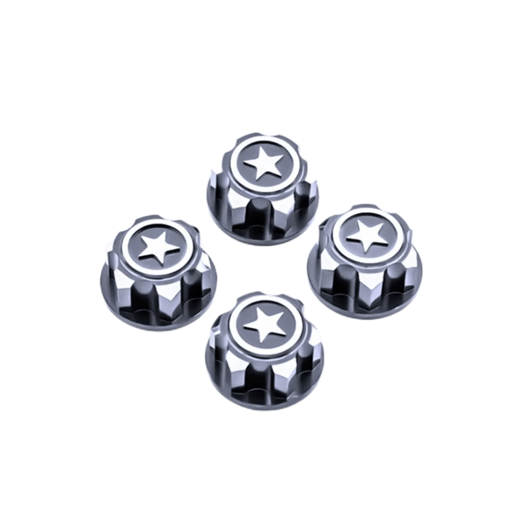 SpeedTek RC CNC Aluminum Serrated 17mm Hex Wheel Nuts (Titanium) for X-Maxx