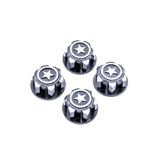 SpeedTek RC CNC Aluminum Serrated 17mm Hex Wheel Nuts (Titanium) for X-Maxx