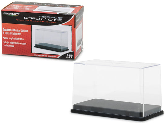 Collectible Display Show Case with Black Plastic Base for 1/64 Scale Model Cars by Greenlight