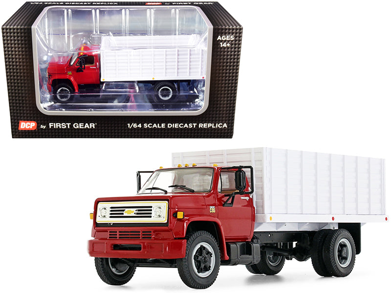 Chevrolet C65 Grain Truck Red and White 1/64 Diecast Model by DCP/First Gear