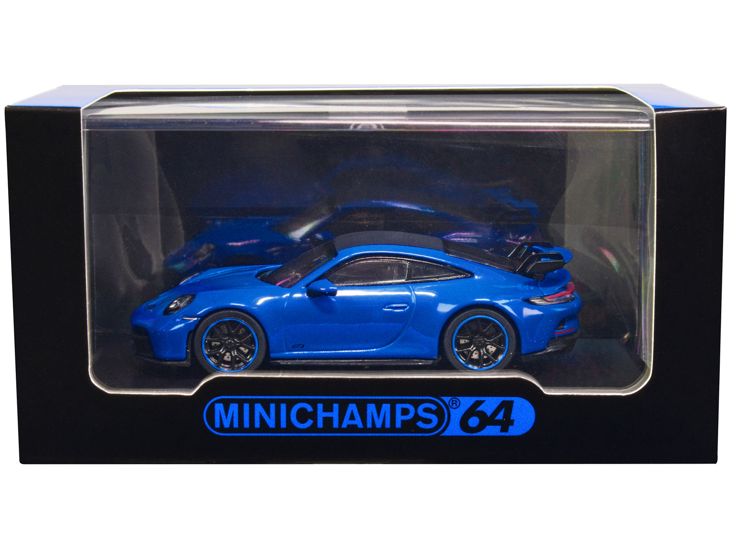 Porsche 911 (992) GT3 Shark Blue with Carbon Roof 1/64 Diecast Model Car by Minichamps