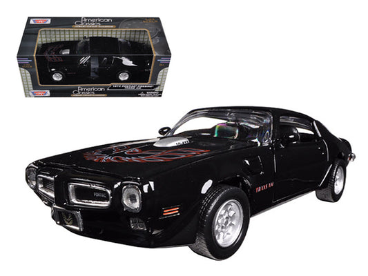 1973 Pontiac Firebird Trans Am Black 1/24 Diecast Model Car by Motormax