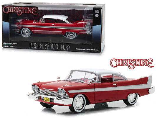 1958 Plymouth Fury Red with White Top "Christine" (1983) Movie 1/24 Diecast Model Car by Greenlight