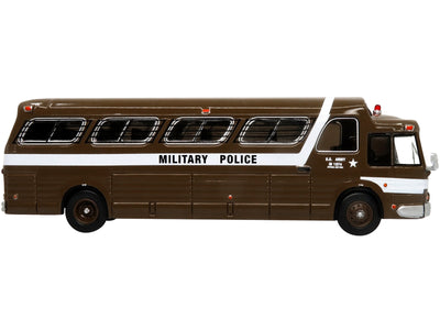 1966 GM PD4107 "Buffalo" Coach Bus U.S. Army Military Police Destination: "Fort Dix" "Vintage Bus & Motorcoach Collection" 1/87 Diecast Model by Iconic Replicas