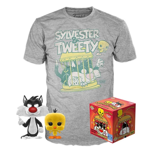 Funko POP! Tees Animation Looney Tunes Sylvester and Tweety [Flocked] with Size 2XL T-Shirt Exclusive