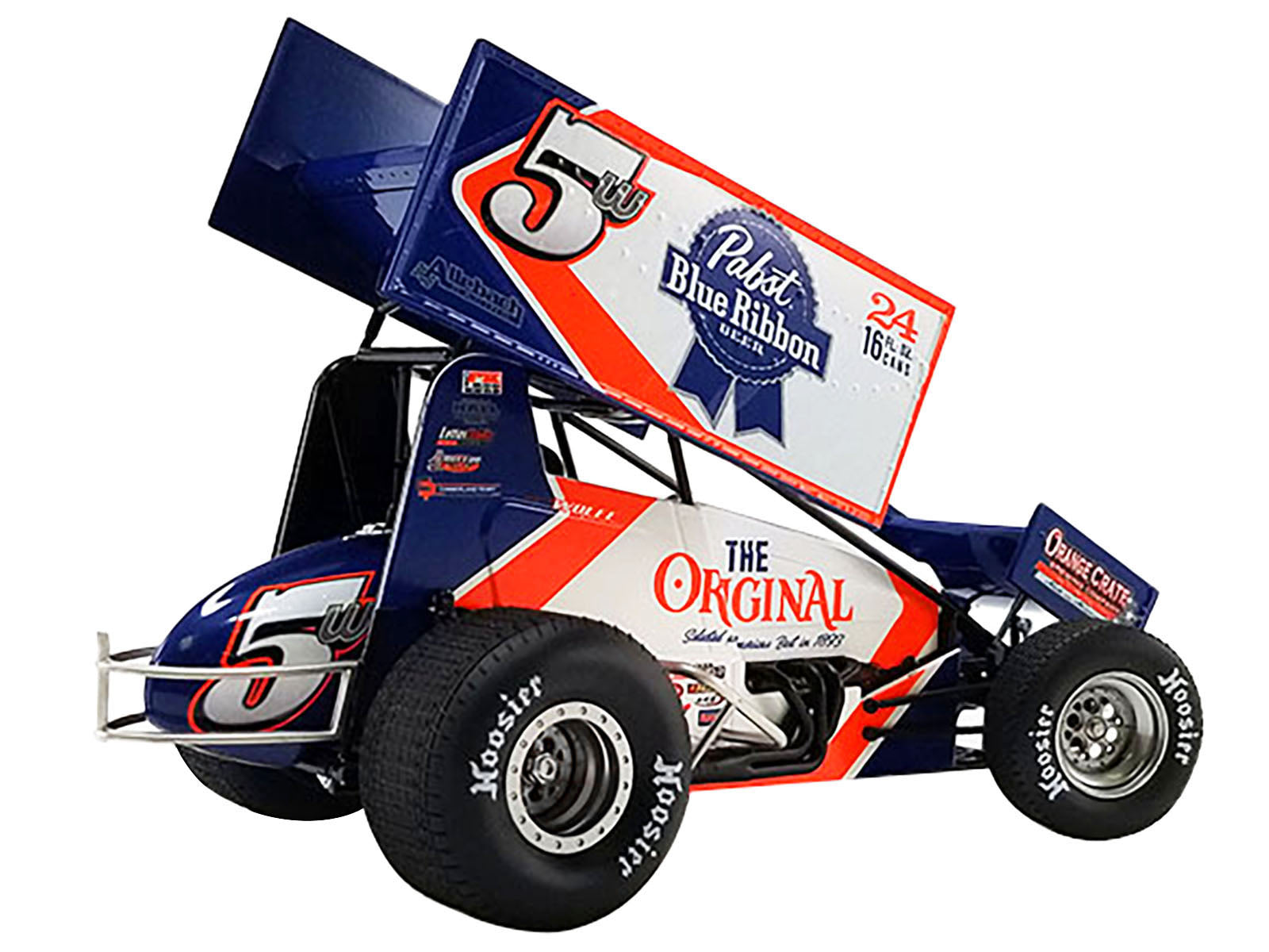 Winged Sprint Car #5W Lucas Wolfe "Pabst Blue Ribbon" Allebach Racing "World of Outlaws" (2022) 1/18 Diecast Model Car by ACME