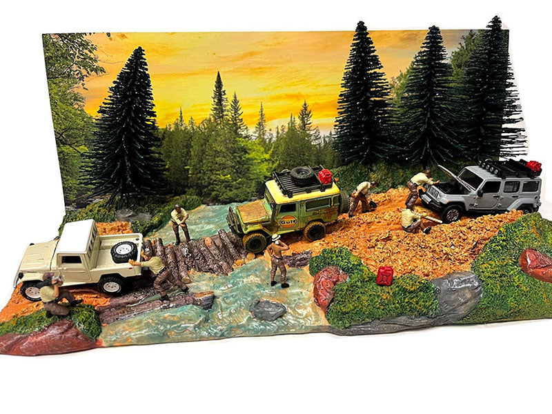 "Overland Off-Road" Diorama with Forest Background for 1/64 Scale Models by American Diorama