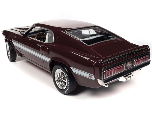 1969 Shelby Mustang GT-500 Royal Maroon with White Stripes and Interior "Muscle Car & Corvette Nationals" (MCACN) 1/18 Diecast Model Car by Auto World