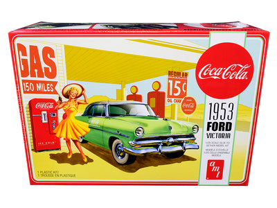 Skill 3 Model Kit 1953 Ford Victoria Hardtop with "Coca-Cola" Vending Machine 1/25 Scale Model by AMT