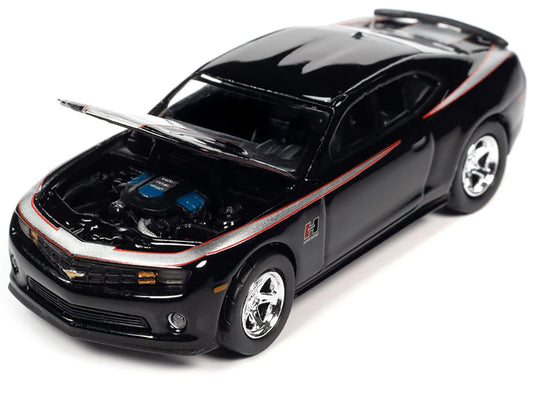 2010 Chevrolet Camaro Hurst Edition Black with Red and Silver Stripes "Modern Muscle" Limited Edition 1/64 Diecast Model Car by Auto World