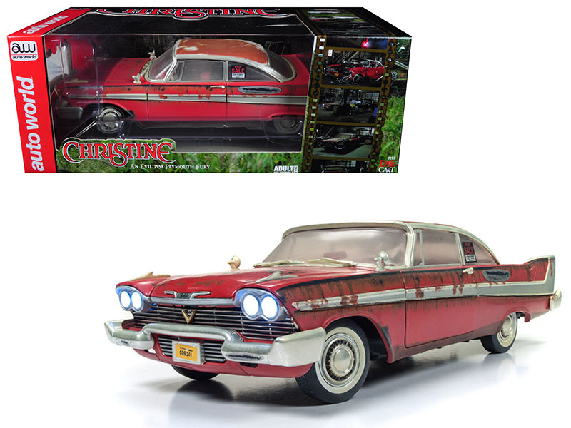 1958 Plymouth Fury "Christine" Dirty / Rusted Version 1/18 Diecast Model Car by Auto World