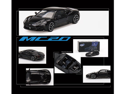 Maserati MC20 Nero Enigma Black 1/64 Diecast Model Car by BBR Models