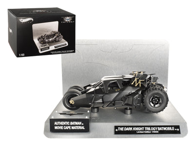 Elite "The Dark Knight" Trilogy Batmobile With Authentic Movie Batman Cape Material 1/18 Diecast Model by Hot Wheels