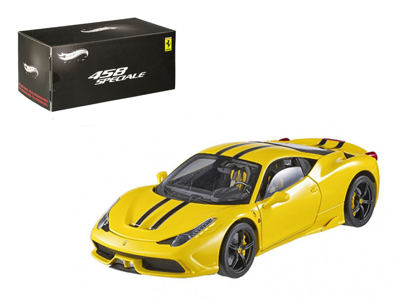 Ferrari 458 Italia Speciale Yellow Elite Edition 1/43 Diecast Car Model by Hot Wheels