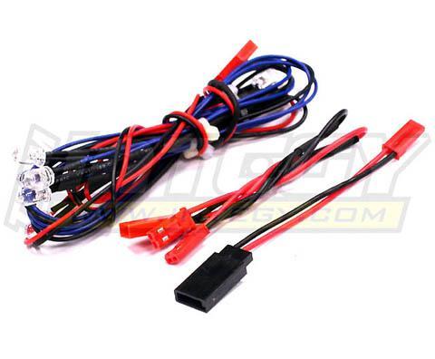 LED Light Set System for 1/10 Touring Car (6V) 4 Blue & 2 Red LEDs C23148BLUE