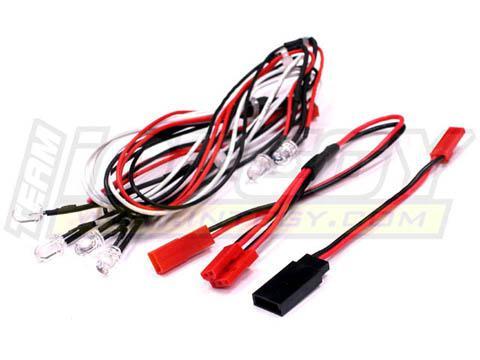 LED Light Set System for 1/10 Touring Car (6V) 4 White & 2 Red LEDs C23148WHITE