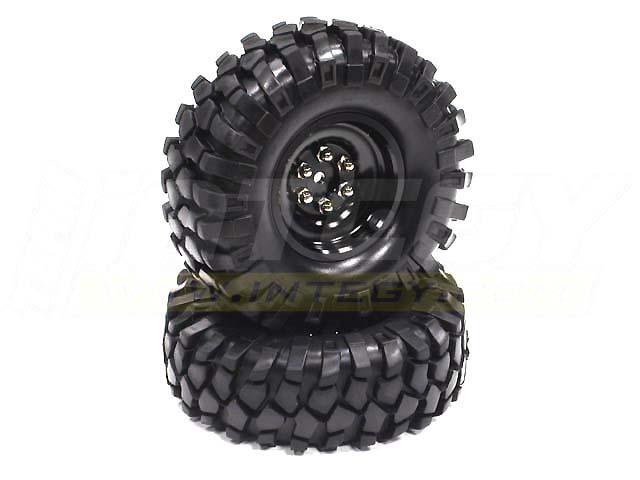 High Mass Type 1.9 Wheel & Tire Set (2) for Scale Crawler (O.D.=106mm) C23208BLACK
