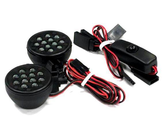 Off-Road High Brightness Large Spot LED Light Set+Housing (2)+On/Off C23341BLACK