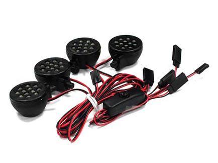 Off-Road High Brightness Large Spot LED Light Set+Housing (4)+On/Off C23342BLACK