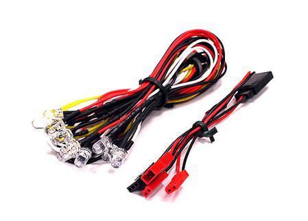 LED Light Set System for 1/10 Touring Car (6V) 4 White, 4 Red & 2 Orange LEDs C23477WHITE