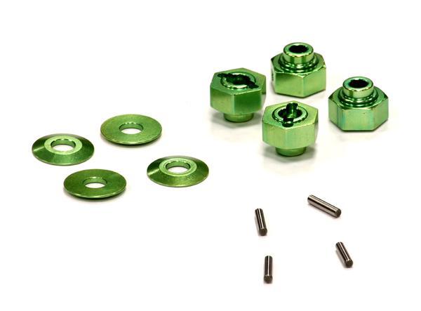 Billet Machined Hex Wheel Hub Set (4) for Axial Wraith 2.2 C23844GREEN