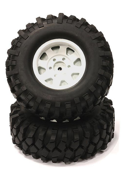 Billet Machined 8 Spoke 1.9 Wheel w/ AT T2 Tires for Scale Crawler (O.D.=105mm) C24356WHITE