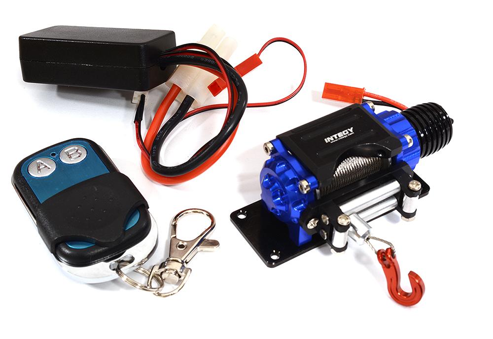 Billet Machined T3 Realistic Mega Winch w/Wireless Module for 1/10 Scale Crawler C24888BLUE