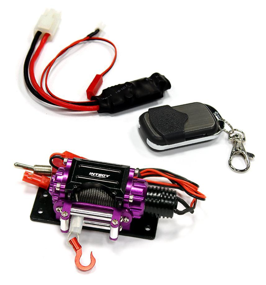 Billet Machined T3 Realistic Mega Winch w/Wireless Module for 1/10 Scale Crawler C24888PURPLE