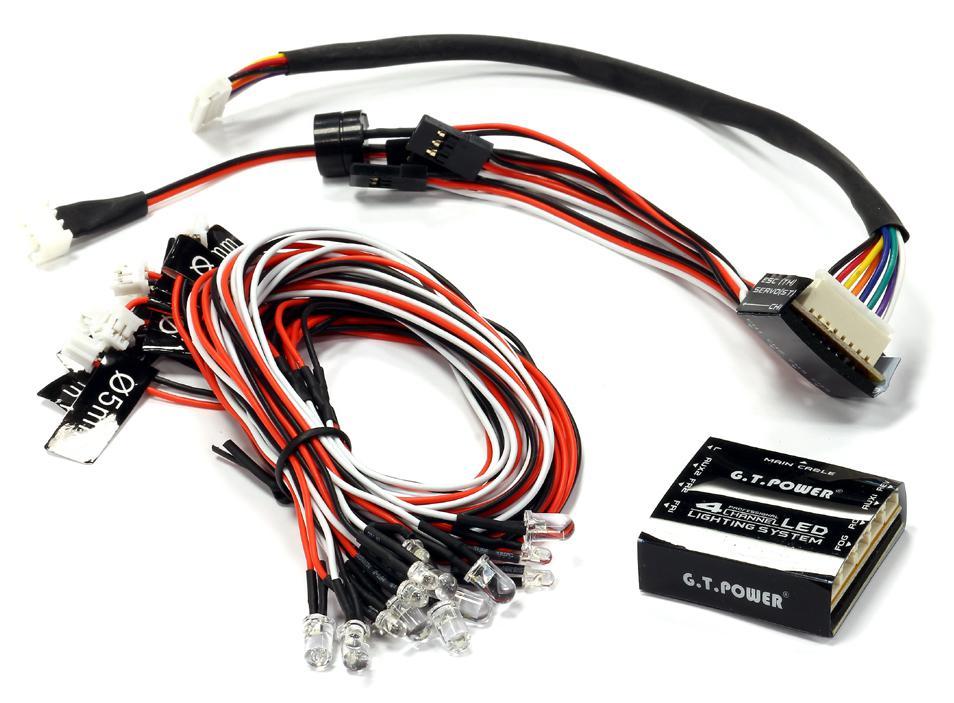 G.T. Power 4-Channel LED Lighting System for Custom 1/14 Semi-Tractor Truck C24932