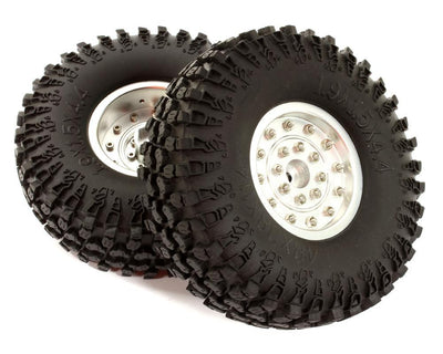 Billet Machined 0 Spoke Type XN 1.9 Wheel & Tire(2) for Scale Crawler O.D.=114mm C25043SILVER