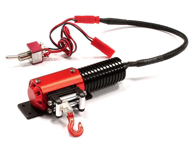 Billet Machined T4 Realistic High Torque Mega Winch for 1/10 Scale Rock Crawler C25108RED