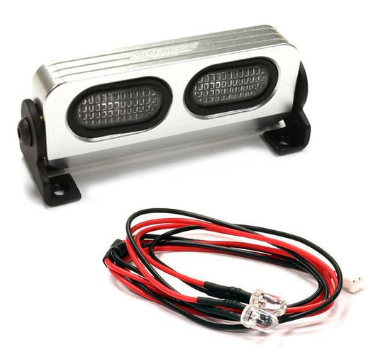 Realistic T1 Adjustable Spot Light Bar (2) w/ LED for 1/10 & 1/8 Scale C25135SILVER