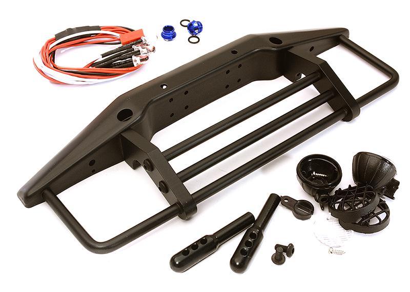 V2 Realistic Metal Front Bumper w/ LED Light for SCX-10, Dingo & Honcho C25166