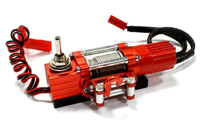 Billet Machined T6 Realistic High Torque Mega Winch for Scale Rock Crawler 1/10 C25488RED