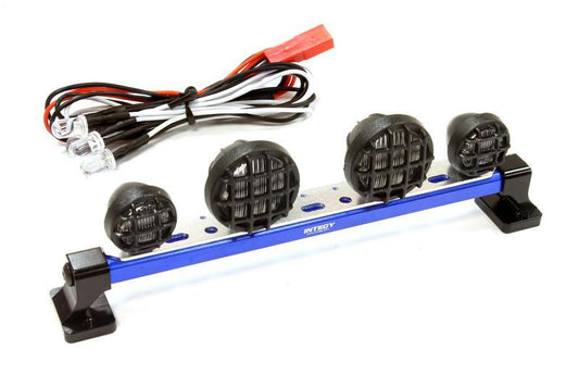 Realistic Roof Top Spot LED (4) Light Set 124mm Wide for 1/10 Off-Road Vehicles C25495BLUE