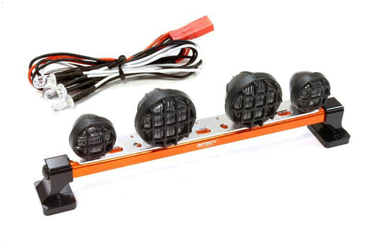 Realistic Roof Top Spot LED (4) Light Set 124mm Wide for 1/10 Off-Road Vehicles C25495ORANGE