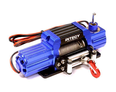 Billet Machined T7 Realistic High Torque Mega Winch for Scale Rock Crawler 1/10 C25579BLUE