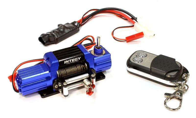 T7 Realistic High Torque Mega Winch w/ Remote for Scale Rock Crawler 1/10 Size C25589BLUE