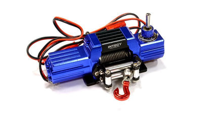 Billet Machined T8 Realistic High Torque Mega Winch for Scale Crawler 1/10 Size C25623BLUE