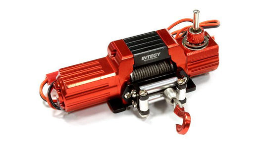 Billet Machined T8 Realistic High Torque Mega Winch for Scale Crawler 1/10 Size C25623RED