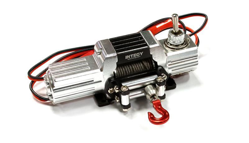 Billet Machined T8 Realistic High Torque Mega Winch for Scale Crawler 1/10 Size C25623SILVER