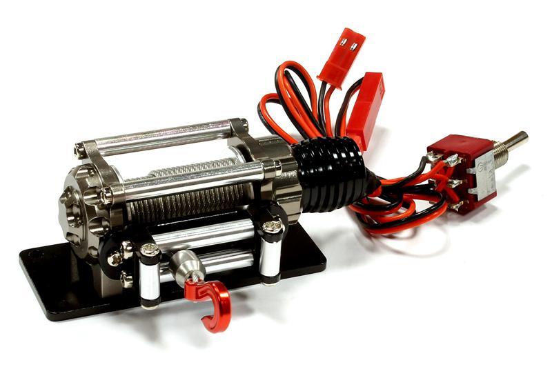 Billet Machined T9 Realistic High Torque Mega Winch for Scale Rock Crawler 1/10 C25697GUN