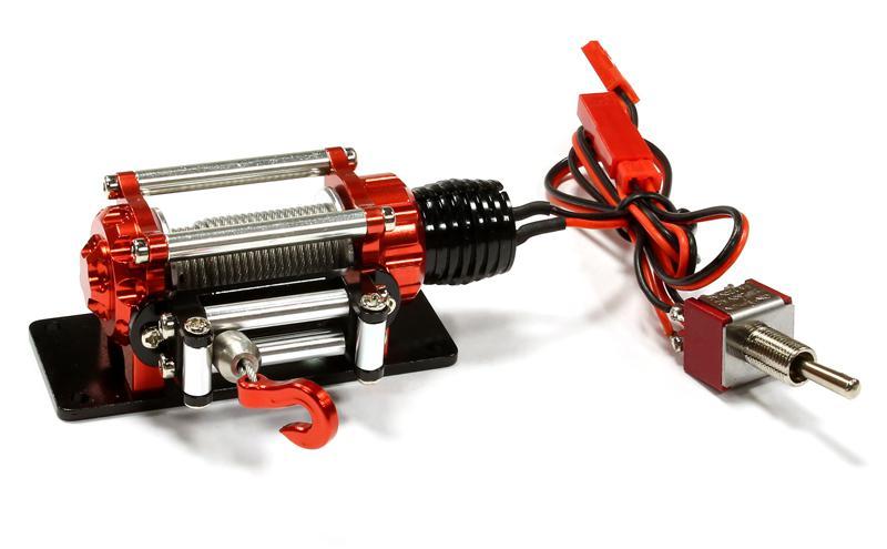 Billet Machined T9 Realistic High Torque Mega Winch for Scale Rock Crawler 1/10 C25697RED