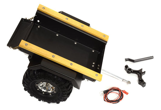 Realistic Leaf Spring 1/10 Size Utility Box Trailer for Scale Crawler Truck C25800BLACK