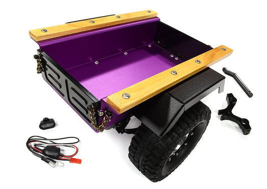 Realistic Leaf Spring 1/10 Size Utility Box Trailer for Scale Crawler Truck C25800PURPLE